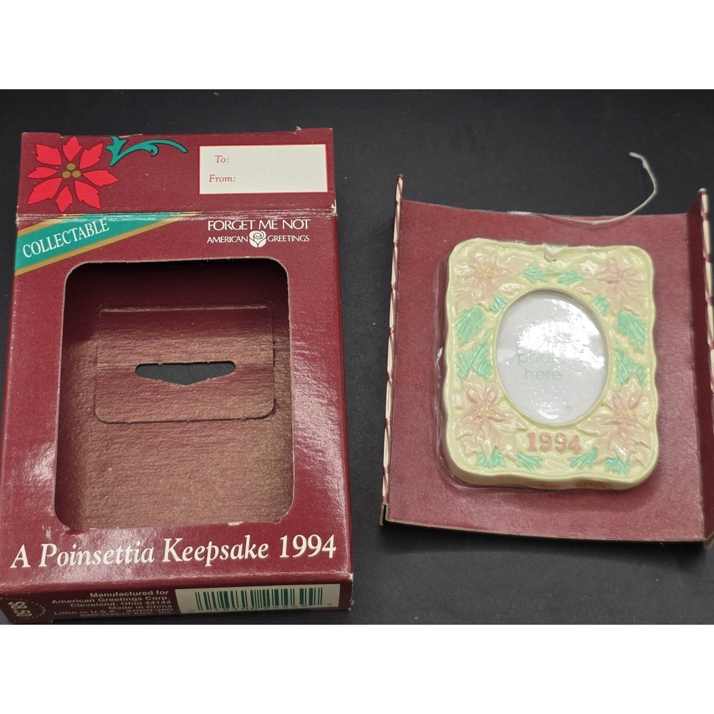A Poinsettia Keepsake 1994 American Greetings Collectible Ceramic Ornament